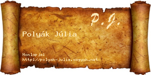 Polyák Júlia névjegykártya